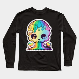 Cringe Skull - Sticker Long Sleeve T-Shirt